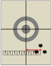 Measure Bullet Holes for Horizontal Adjustment